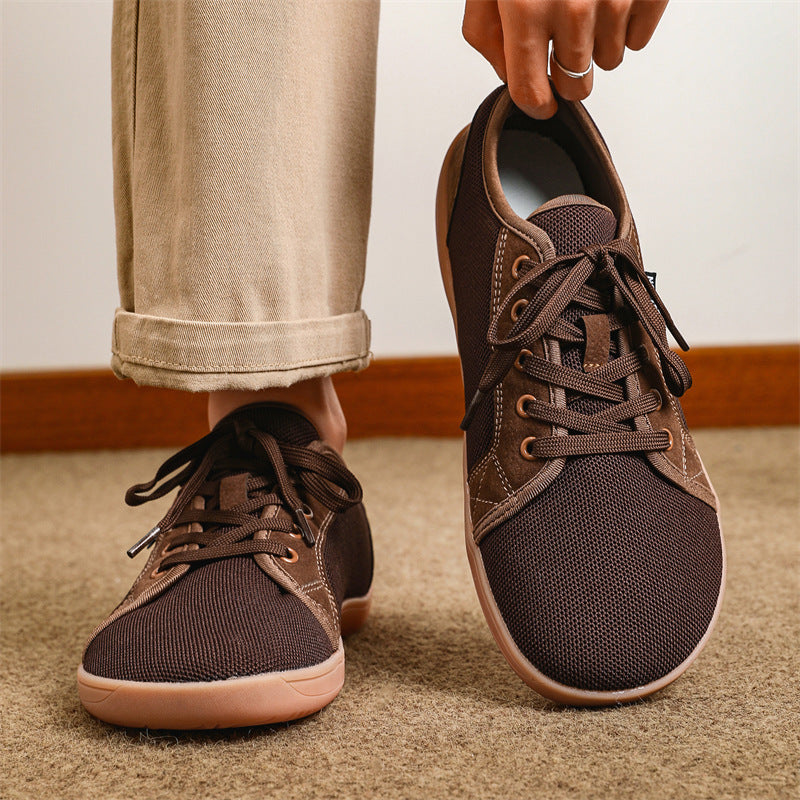 Leisure Sneaker Low-top Lace-up Outdoor Non-slip Wide Toe Shoes Men