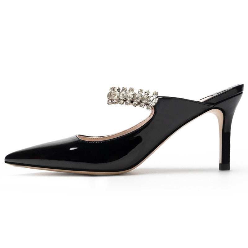 Patent Leather Stylish Pointed Stiletto High Heel Shoes