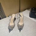 Summer New Pointed High Heel Transparent Rhinestone Shoes