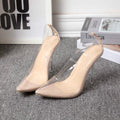 Pointed Transparent Crystal Heel Shallow Breathable Thin Super High Heel Work Shoes