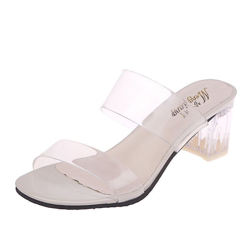 Thick Heel Transparent Sandals Women Women's Sandals Korean Casual