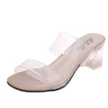 Thick Heel Transparent Sandals Women Women's Sandals Korean Casual