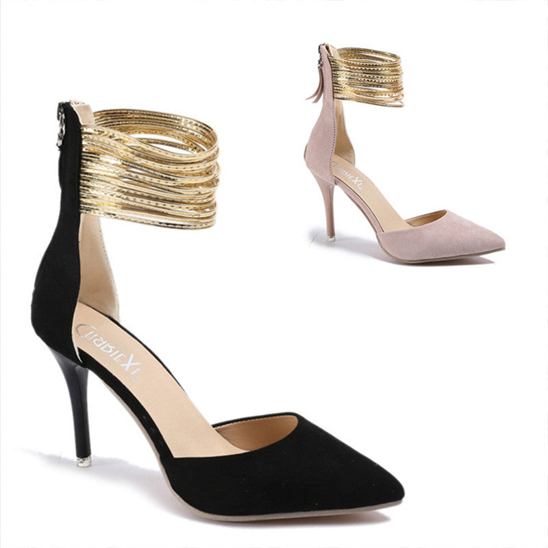 Pointed Toe Single Shoes Stiletto High Heel Sandals Women's Shoes