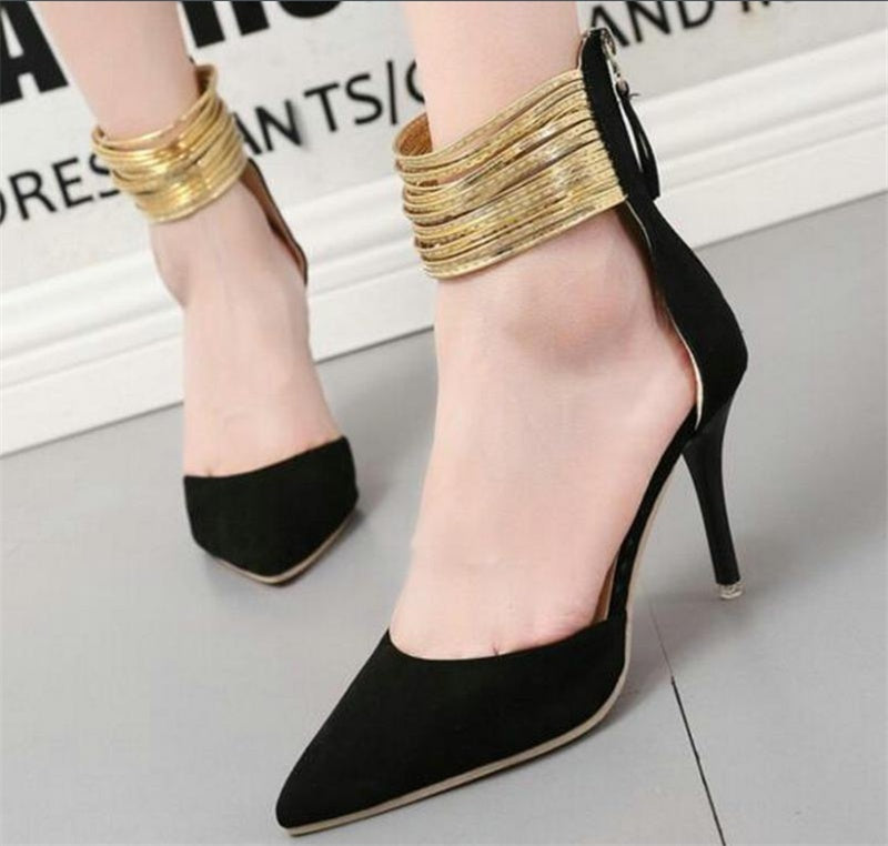 Pointed Toe Single Shoes Stiletto High Heel Sandals Women's Shoes