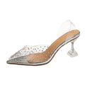 Rhinestone Pointed High Heel Sandals Ladies Transparent Dance Shoes