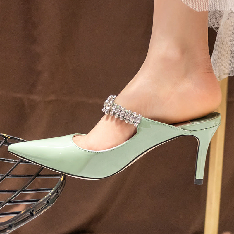 Patent Leather Stylish Pointed Stiletto High Heel Shoes