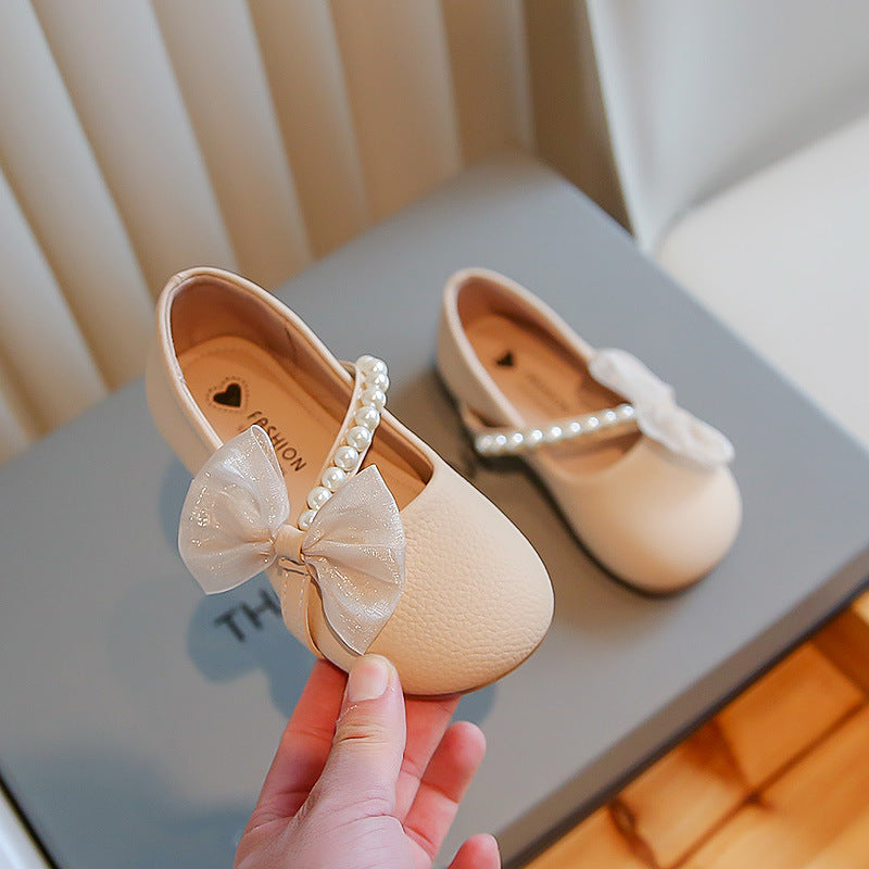 White Pearl Little Girl Baby Princess Shoes