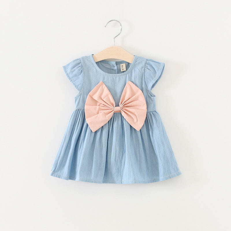 Flower Denim Waist Sexy Baby Dress