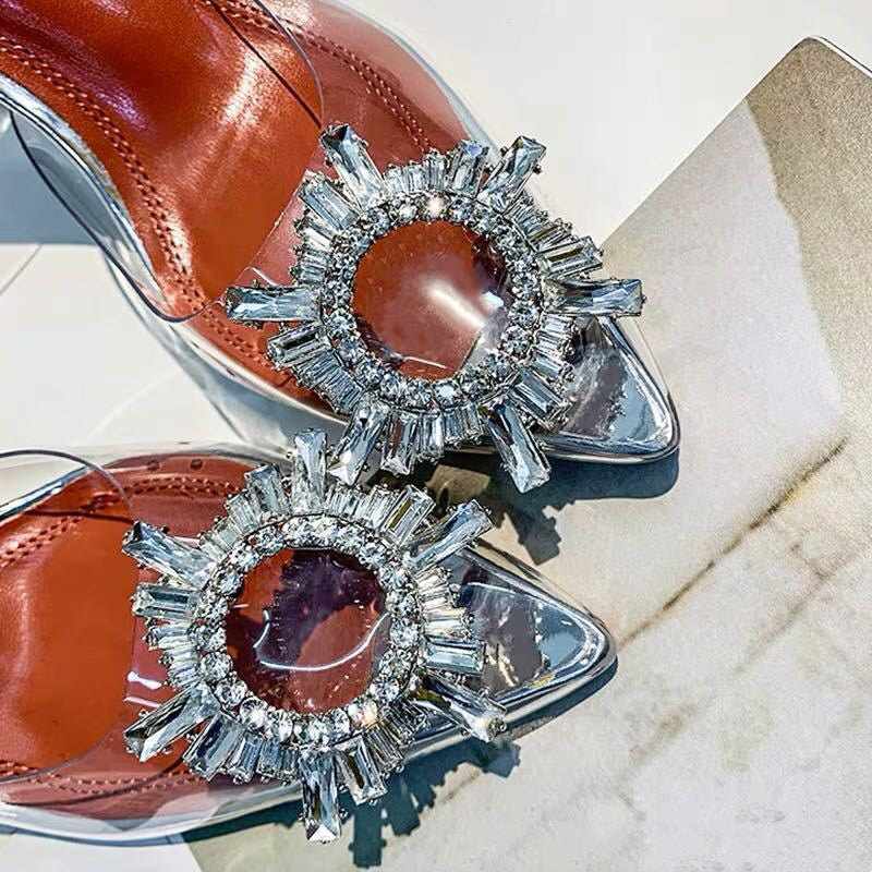 Fashion Chunky Heel Crystal Shoes Sandals