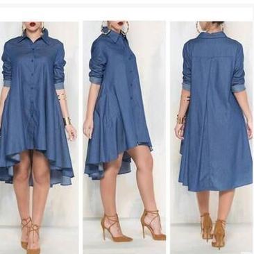 Fast Selling Wish Europe and America Fashion Long Sleeve Denim Shirts Loose Large Size Women's Wear Explosion