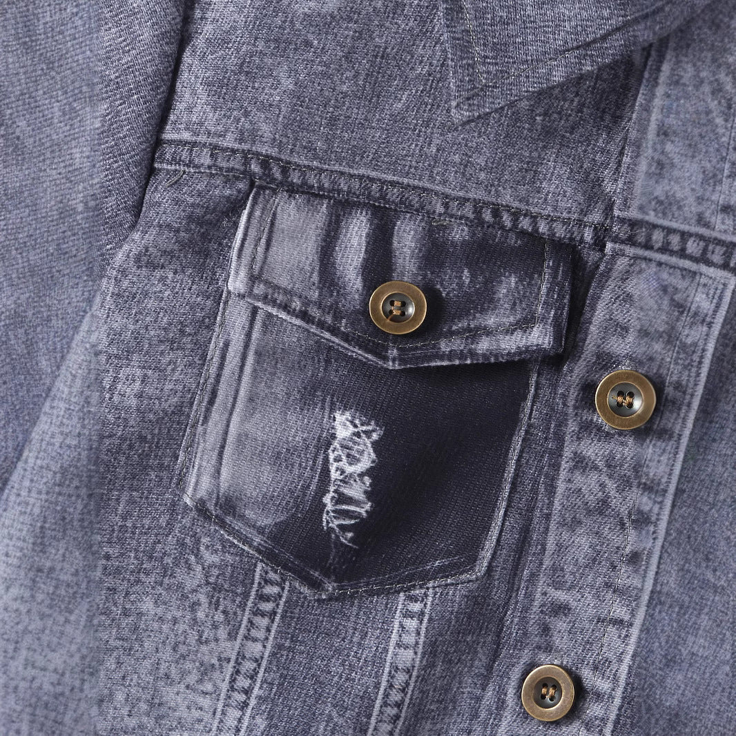 Trendy Style Broken Hole Design Shorts Suit