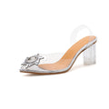 Fashion Chunky Heel Crystal Shoes Sandals