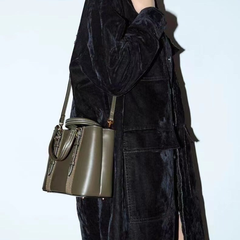 Women's Olive Green Mini City Portable Messenger Bag