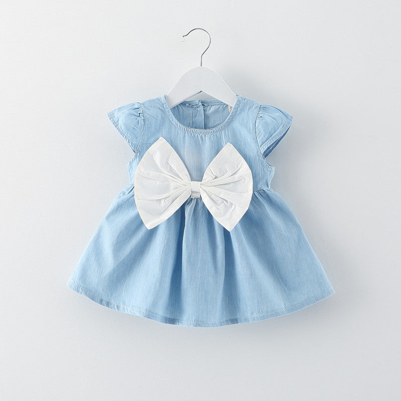 Flower Denim Waist Sexy Baby Dress