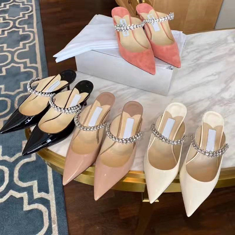 Patent Leather Stylish Pointed Stiletto High Heel Shoes